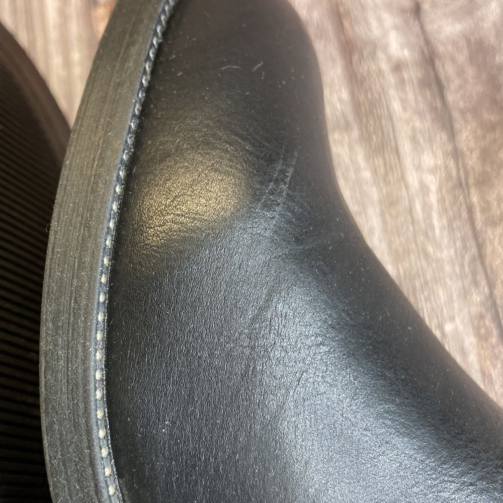 WANTED Amaretto Black Croc-Embossed Detail Ankle Bootie 7M - Picture 7 of 11